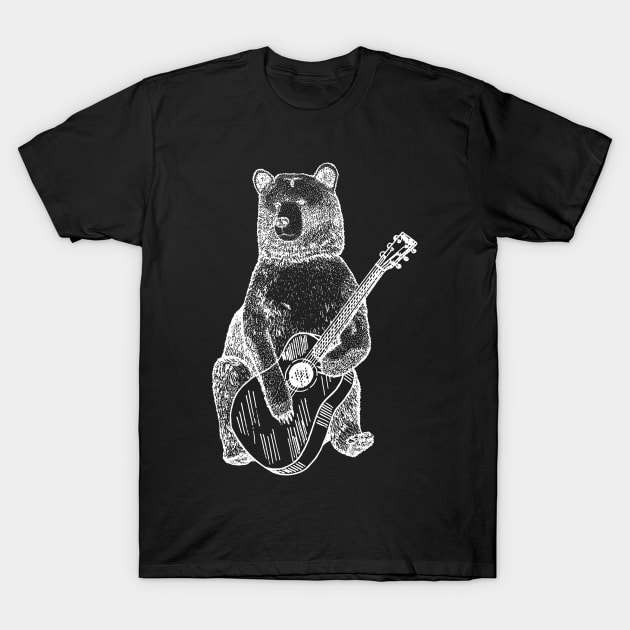 Guitar Bear T Shirt T-Shirt by Hound mom